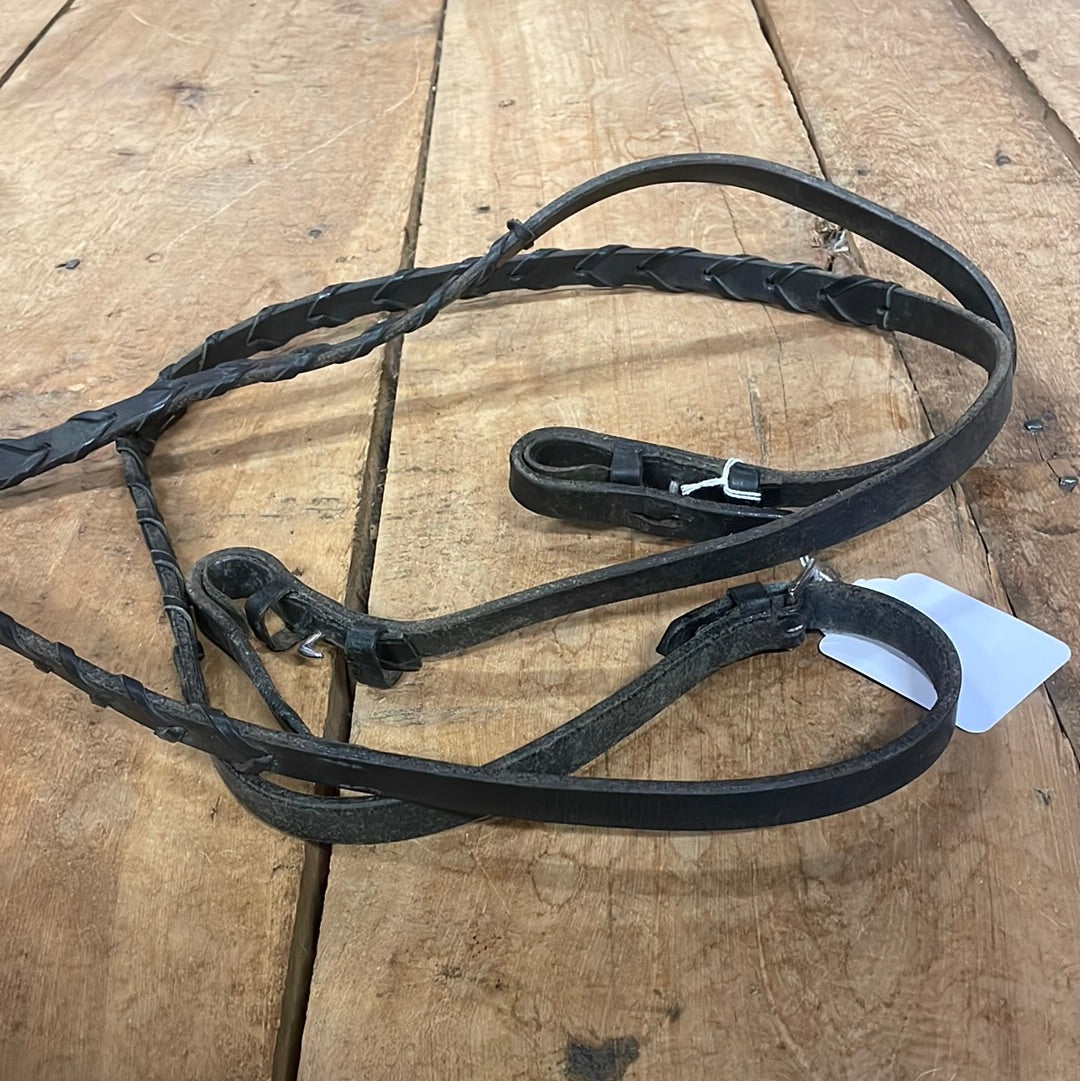 Braided Reins-Black-Full