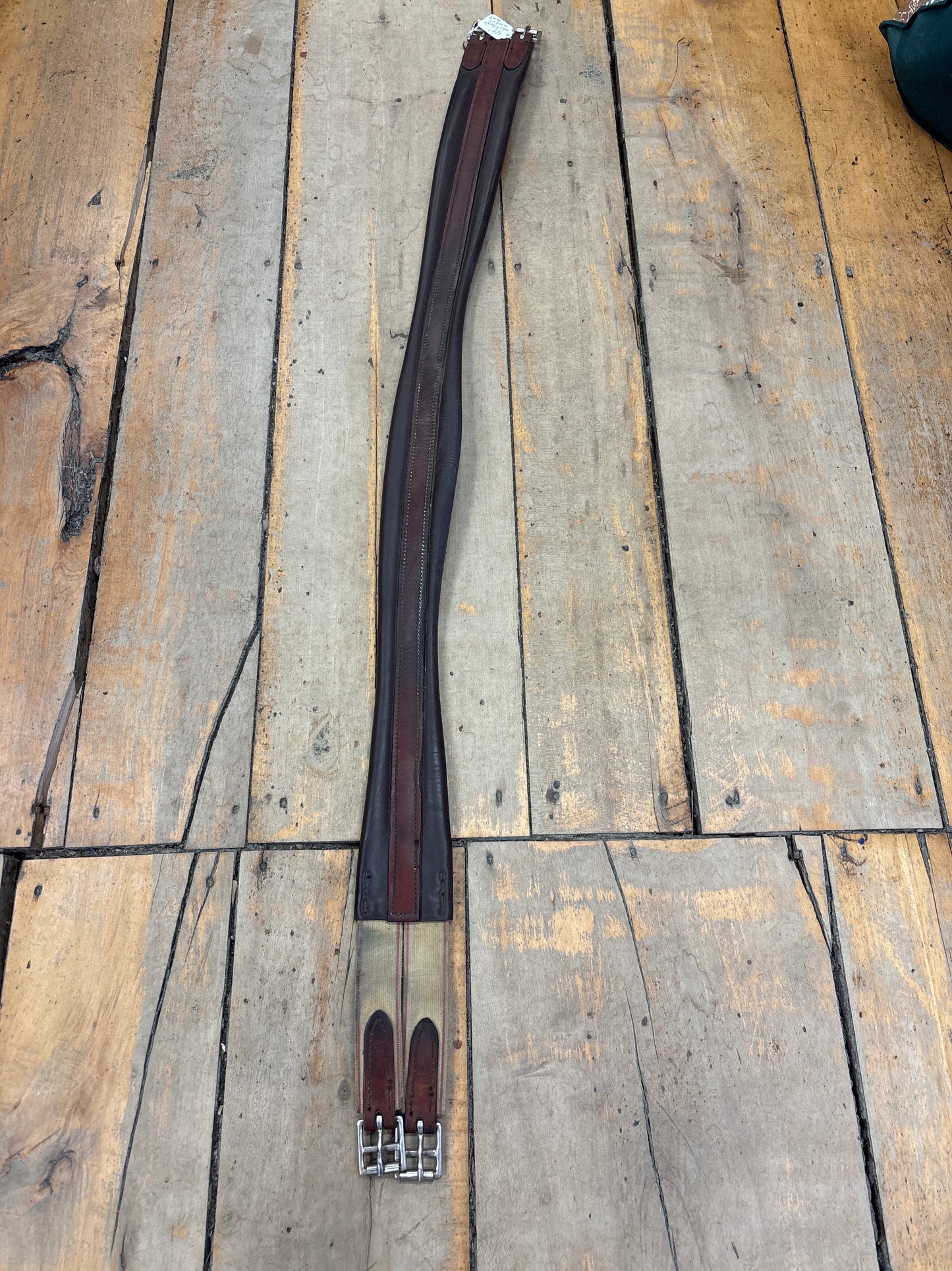 Single Elastic Leather Girth-Brown-48”