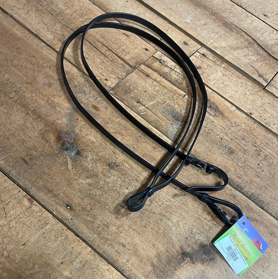 Red Barn 5/8" Curb Rein-Black-Buckle