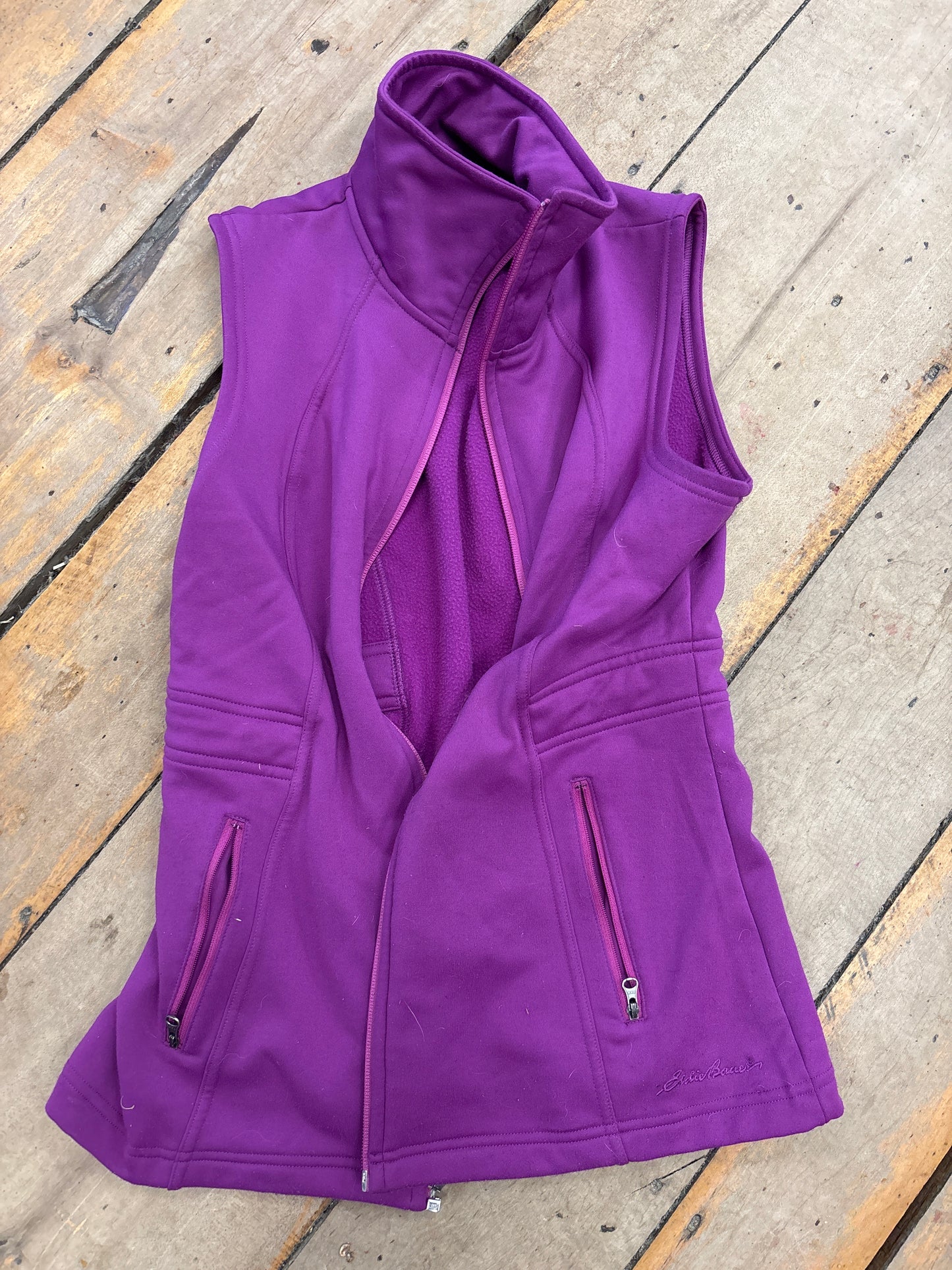 Eddie Bauer Fleece Lined Vest-Magenta-Small