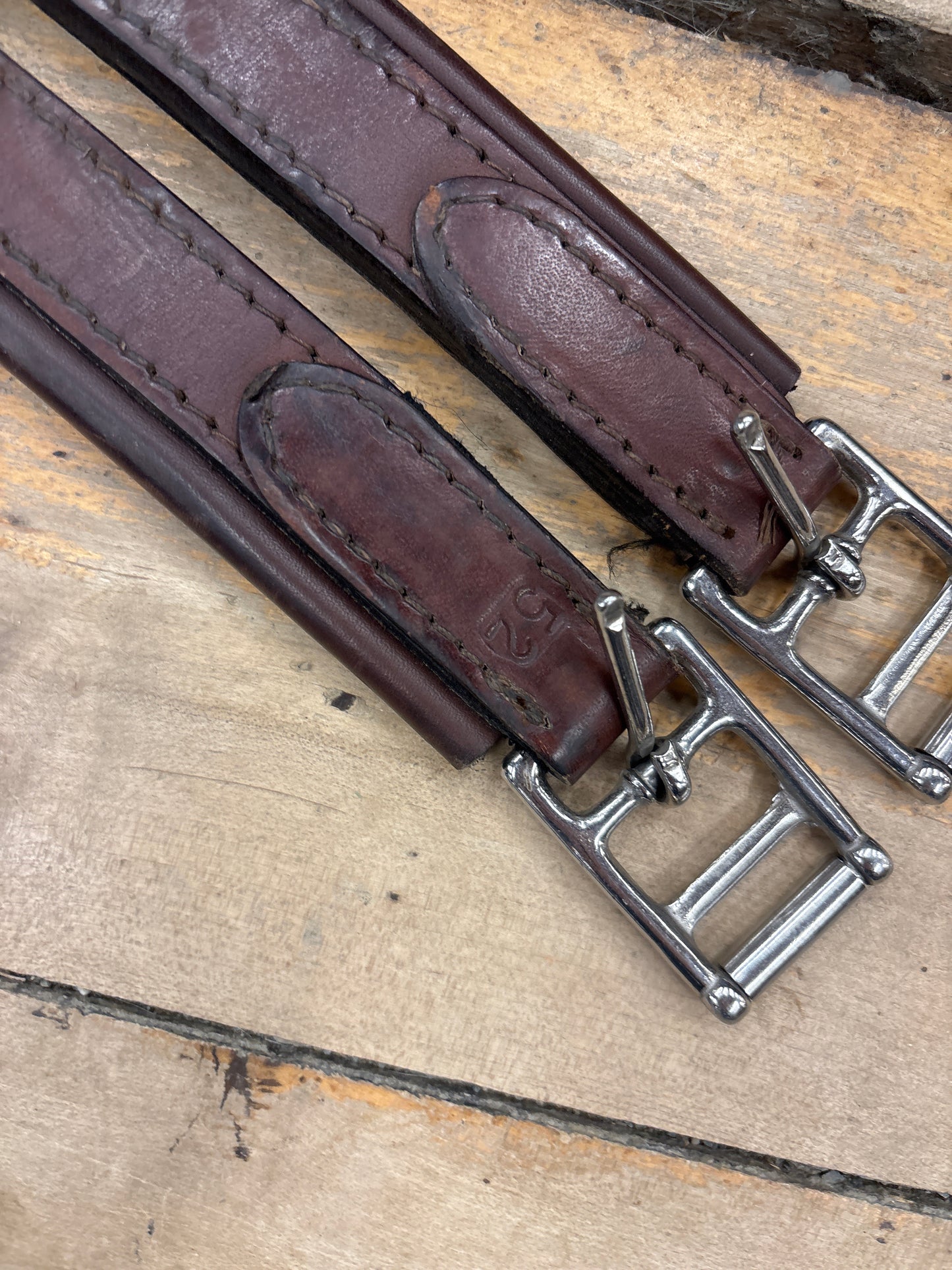 Single Elastic Leather Girth-Brown-52”