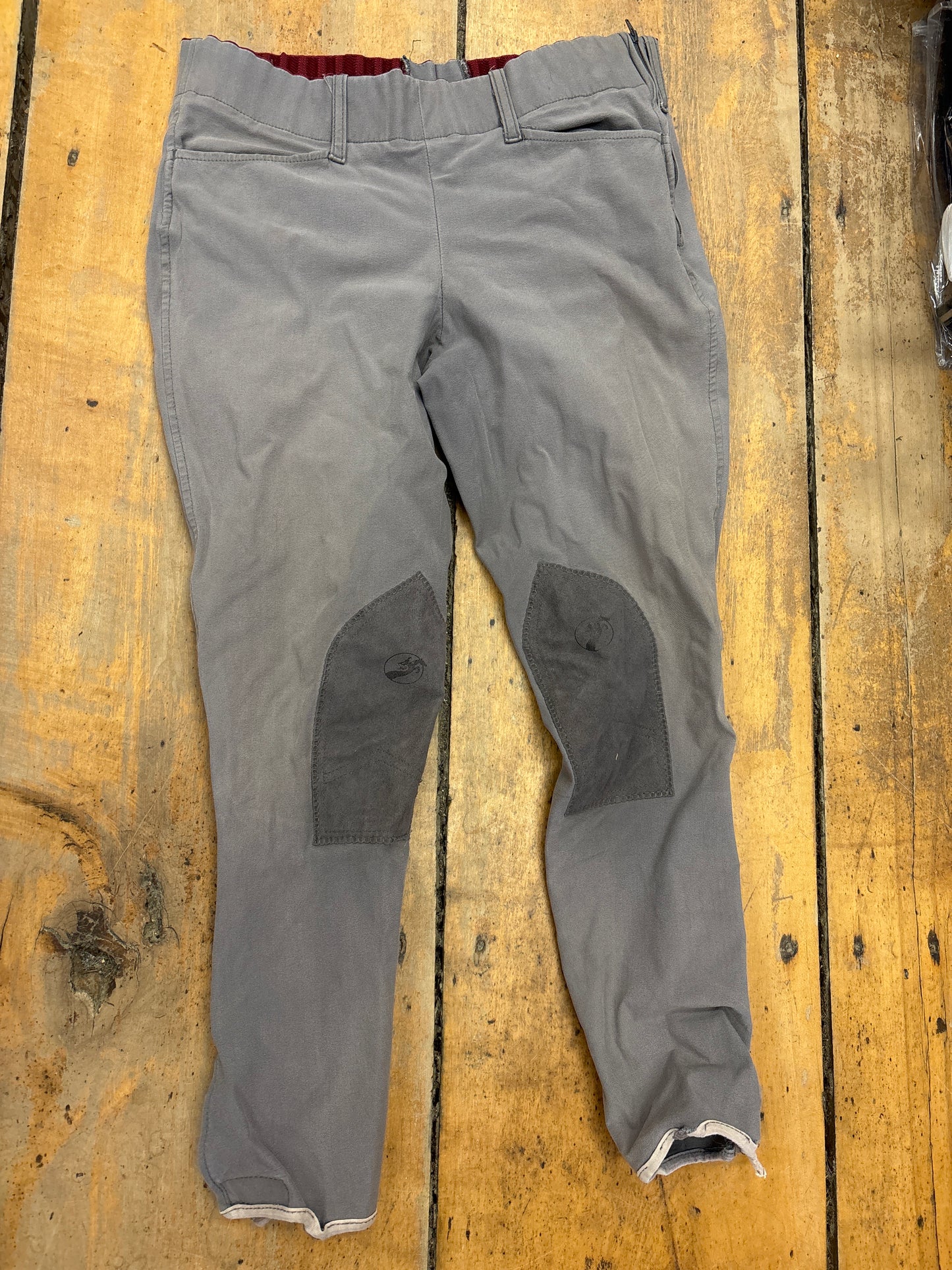 Grand Prix Knee Patch Breeches-Grey-28L