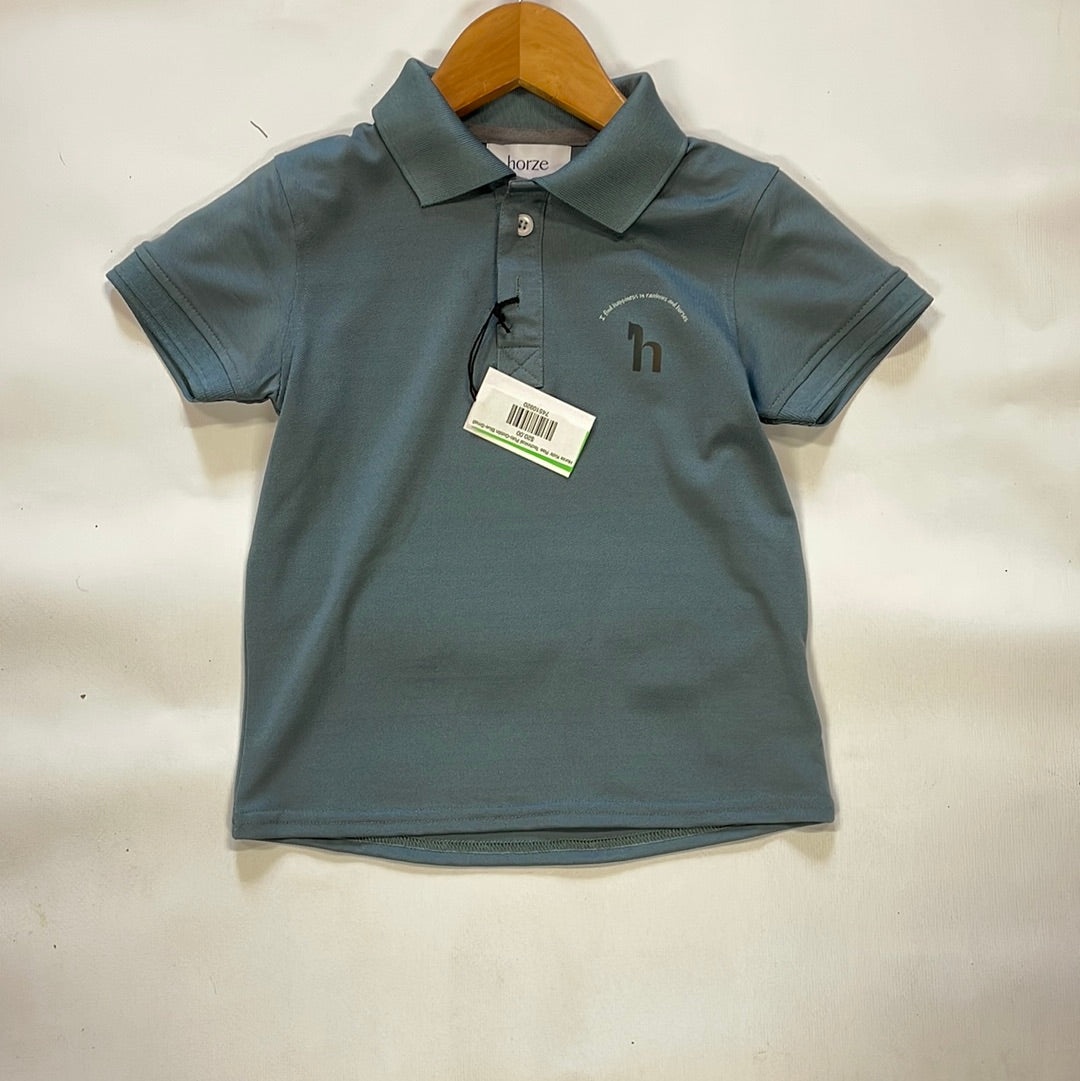 Horze Kids' Rae Technical Polo-Goblin Blue-Small