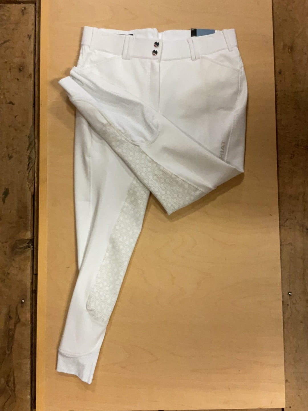 Ariat Tri Factor Grip Full Seat Breech-White-32R