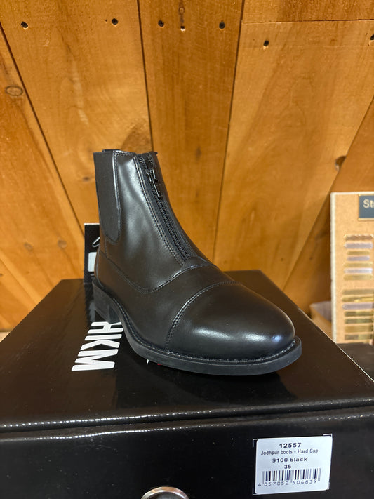 HKM Ladies Zip Up Boots-Black