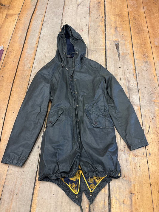 Joules Waxed Rain Coat-Green-8