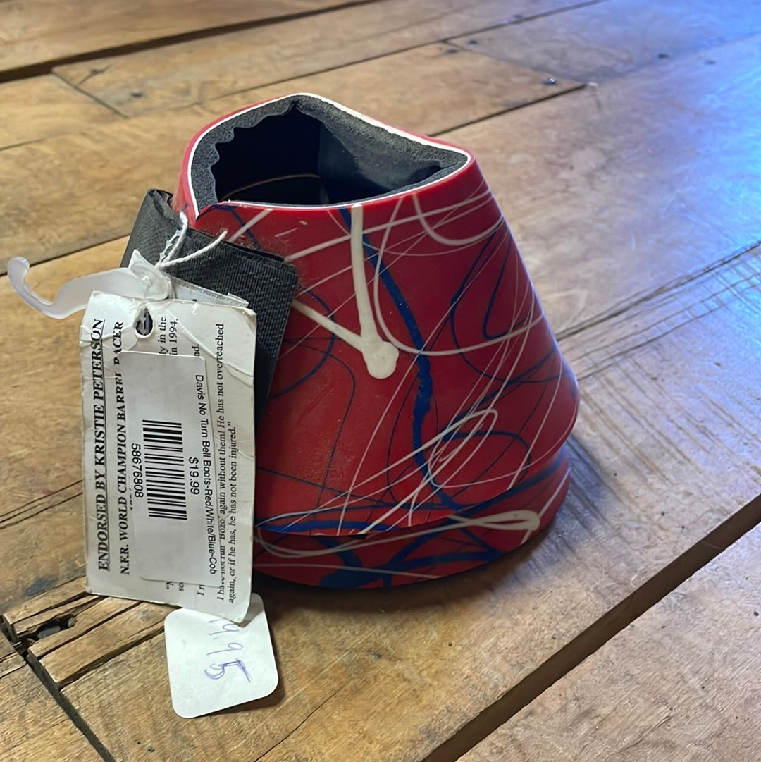 Davis No Turn Bell Boots-Red/White/Blue-Cob
