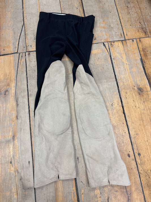 Devon Aire Wide Leg Jods-Black/Tan-Medium