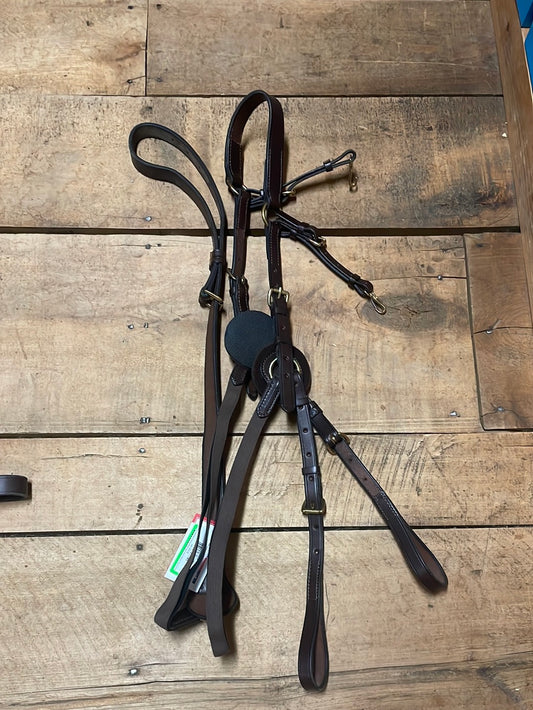 Nunn Finer Elastic Five Way Breastplate-Havana-Oversize