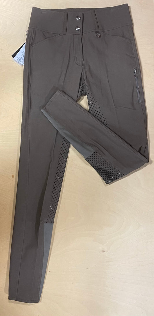 Pantalon d'équitation à selle complète taille haute Grand Prix Pro Horze-Marron-24