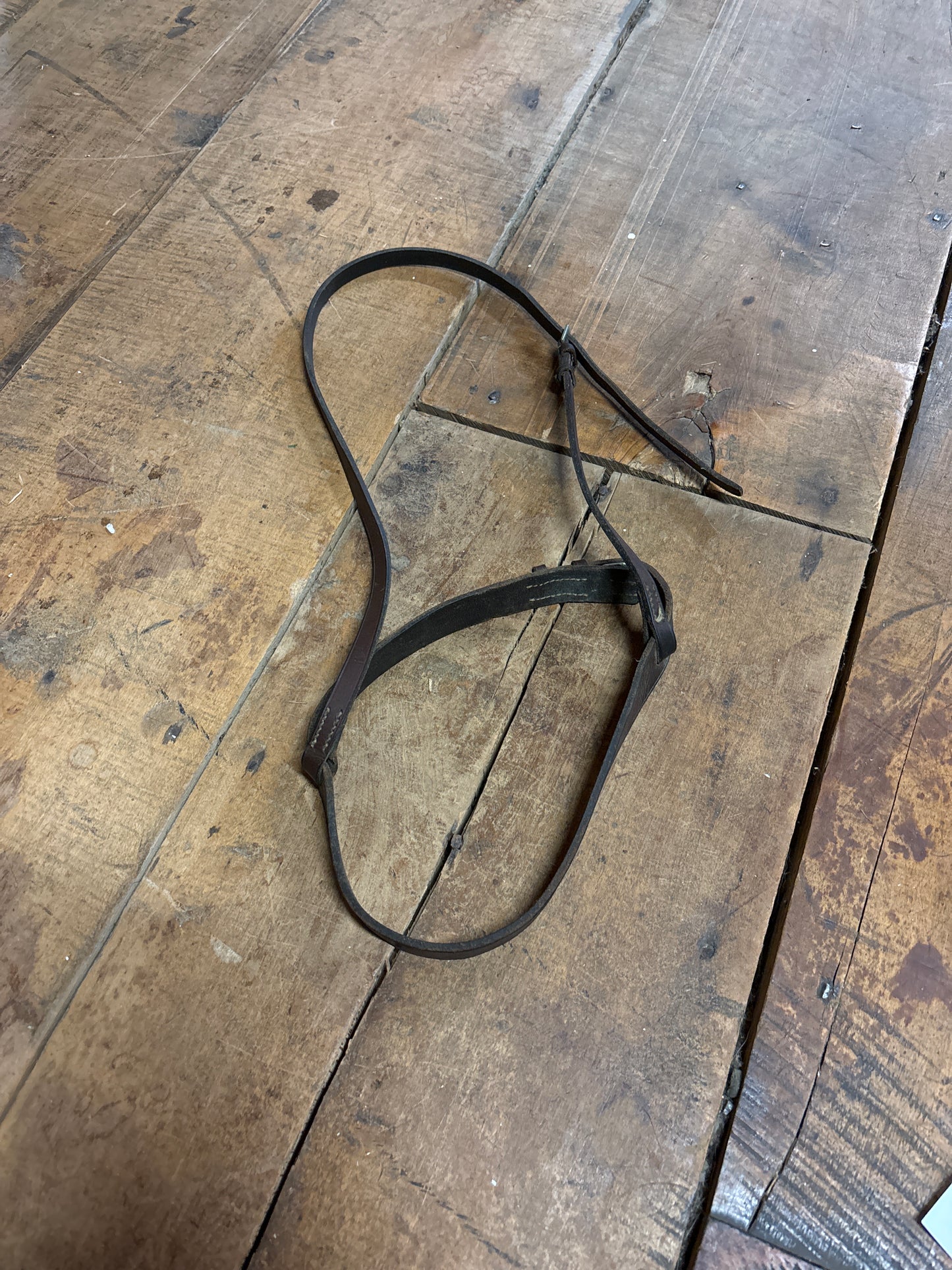 Flat Leather Hunt Noseband-Brown-Horse