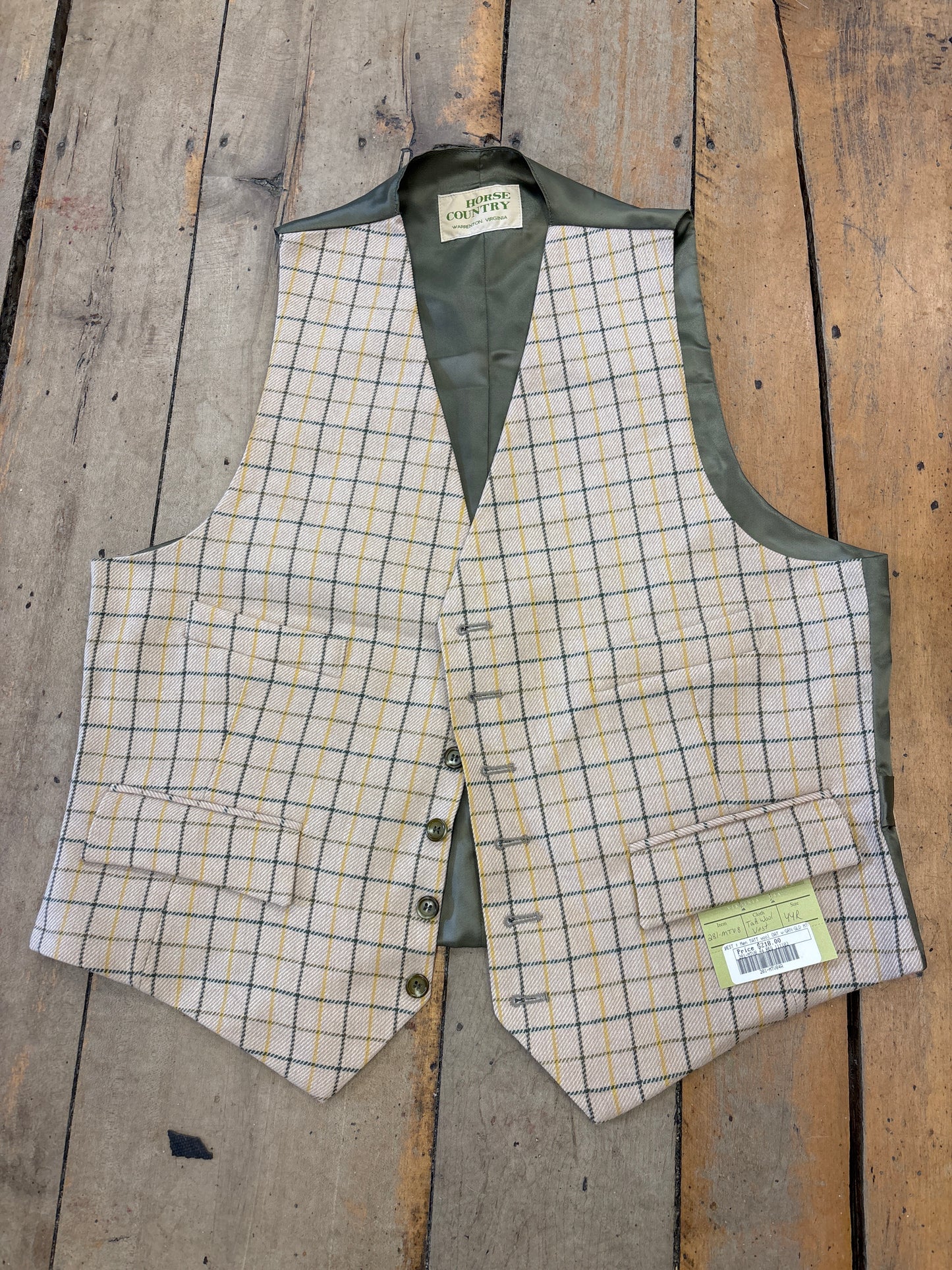 Horse Country Vest-Plaid-44R