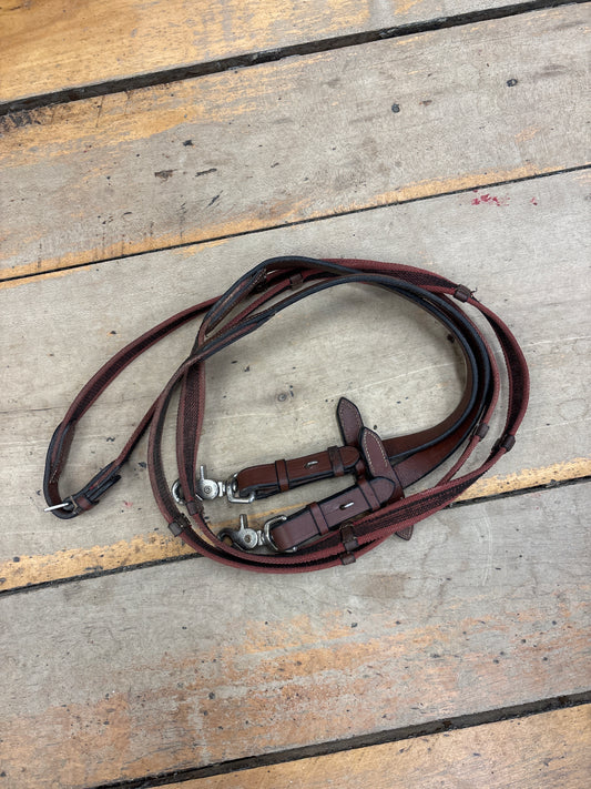 Webbed Reins with Snaps-Red