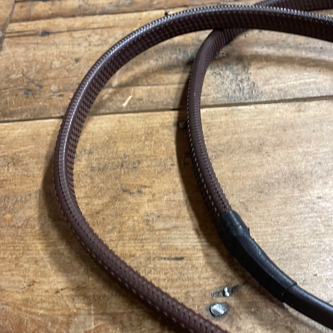 Shires Soft Rubber Grip Reins-Havana-1/2"x48"