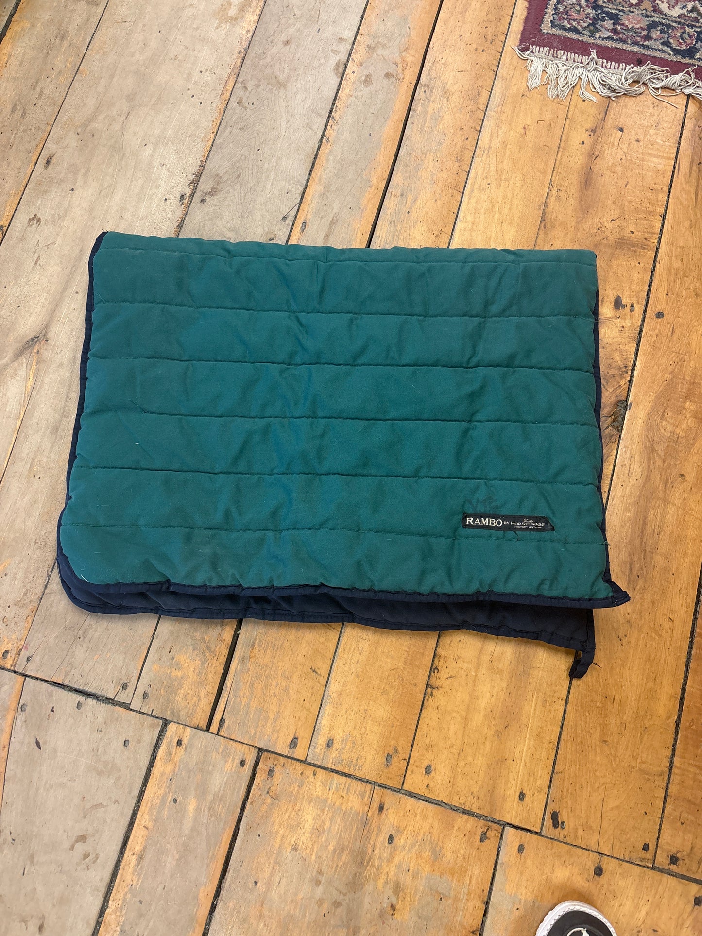 Rambo Saddle Pad-Green/Blue-Reversible