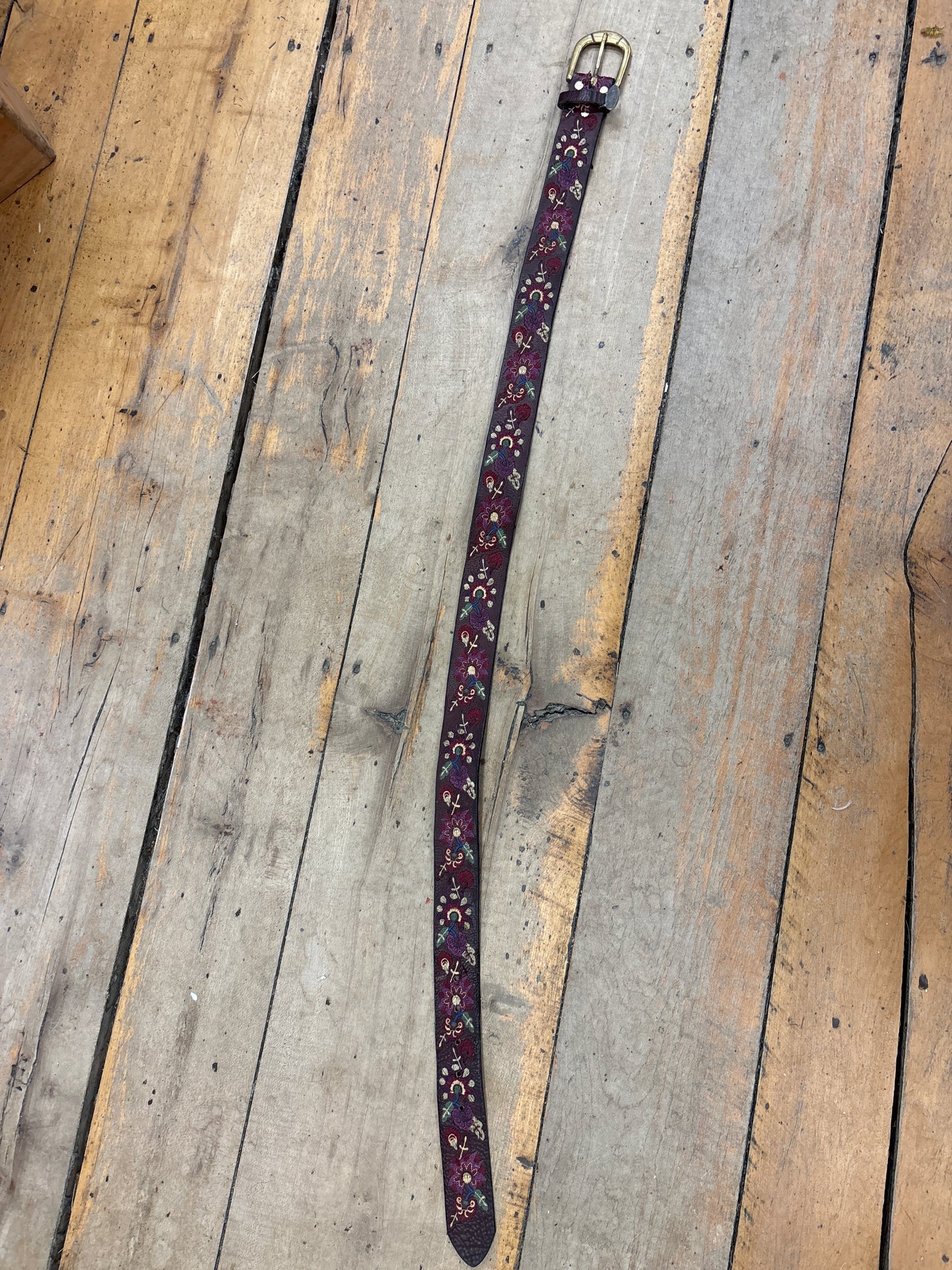 Flower Leather Belt-40”