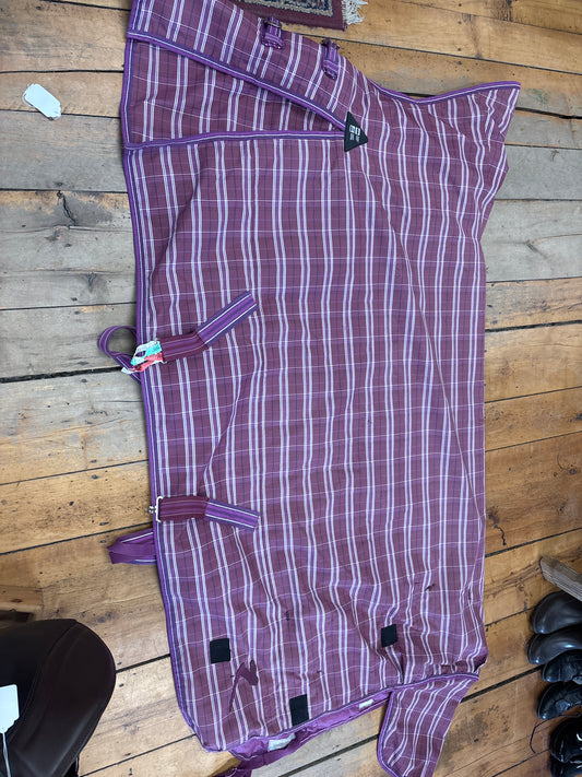 Horze Turnout Rug-250g, 78”-Magenta Plaid